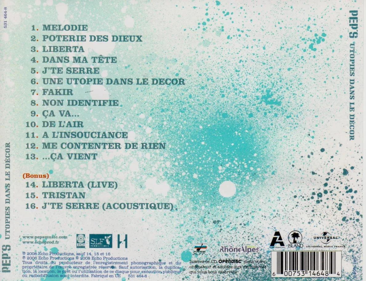 🎵 Ultra-rare CD: Pep's - Utopies Dans Le Décor (Limited Edition 2009) 🏆 – photo 3